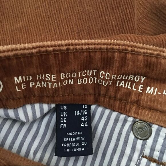 Lands End Mid Rise Bootcut Brown Corduroy Pants | Size 12 - Picture 3 of 6